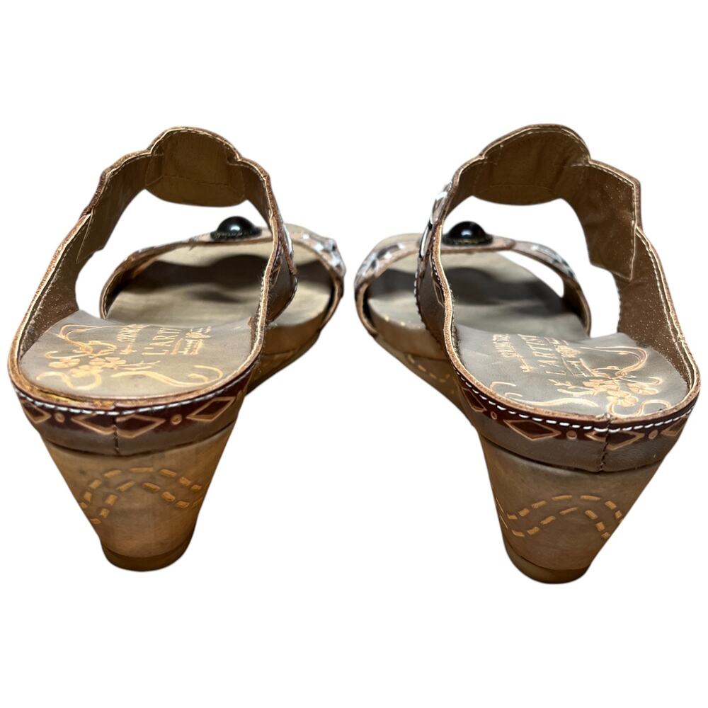 SPRING STEP L'Artiste Women's Size 37/US 6.5-7 Sesame Sandal Wedge Slide Comfort - Picture 4 of 14